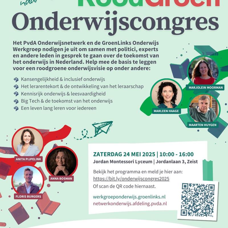 Poster voor RoodGroen Onderwijscongres