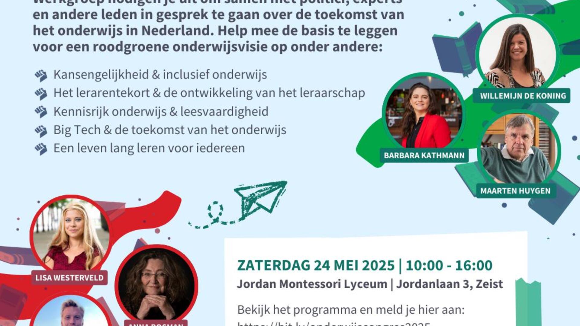 Aankondigingsposter RoodGroen Onderwijscongres