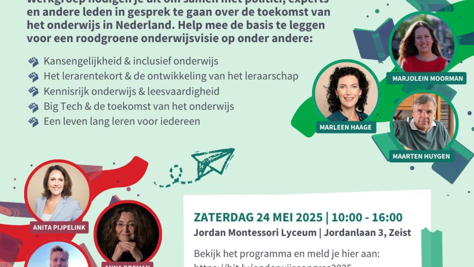 Poster voor RoodGroen Onderwijscongres